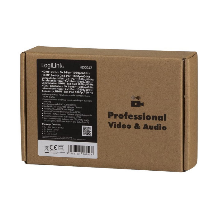 Commutateur HDMI LogiLink Commutateur HDMI LogiLink