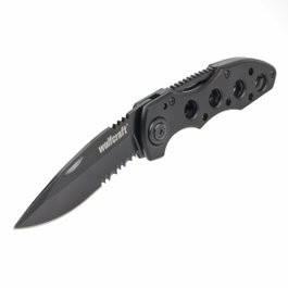 Wolfcraft Couteau de loisir avec lame dentelée de 75 mm