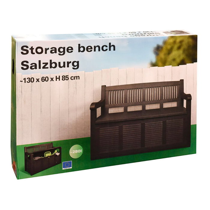 Banc de coffre Salzburg Gris foncé 130 x 60 x 85 cm
