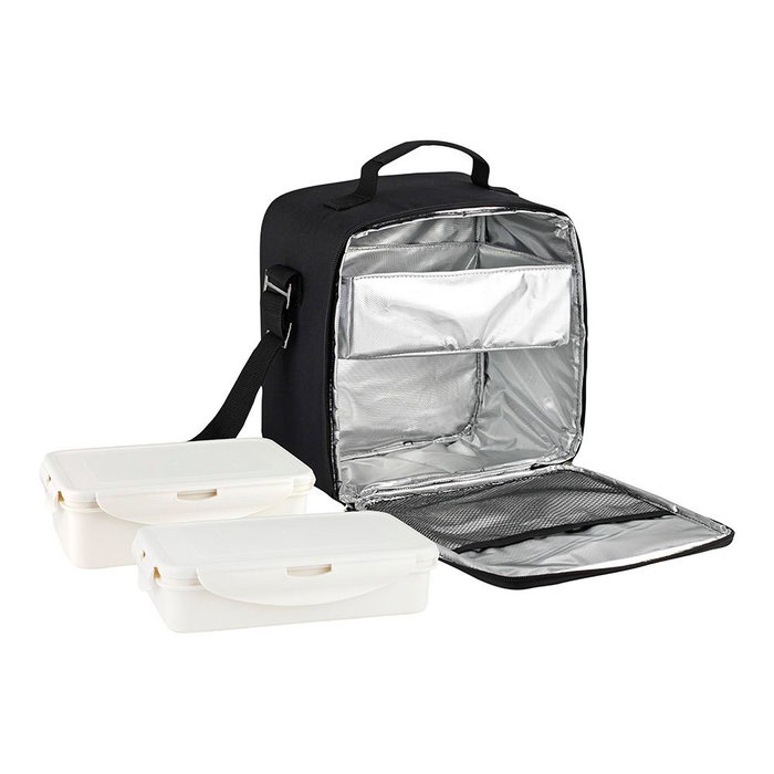 Fagor Tappy Max Sac isotherme repas noir semi-rigide 20x14.5x26 cm + 2 boîtes hermétiques Fagor Tappy Max Sac isotherme repas noir semi-rigide 20x14.5x26 cm + 2 boîtes hermétiques