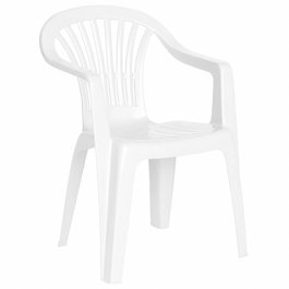 IPAE Progarden Chaise Lyra Blanche à Dossier Bas Apilable
