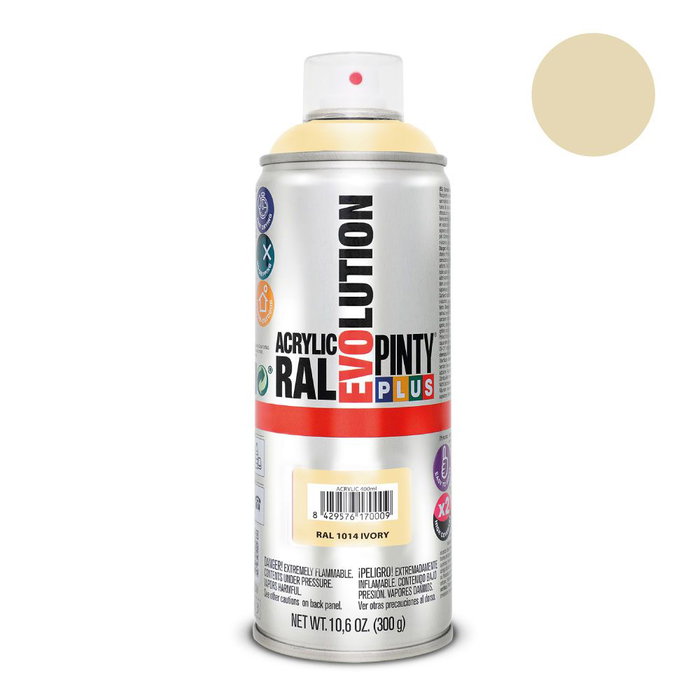 Peinture en spray Pintyplus Evolution RAL 1014 400 ml Ivoire Peinture en spray Pintyplus Evolution RAL 1014 400 ml Ivoire