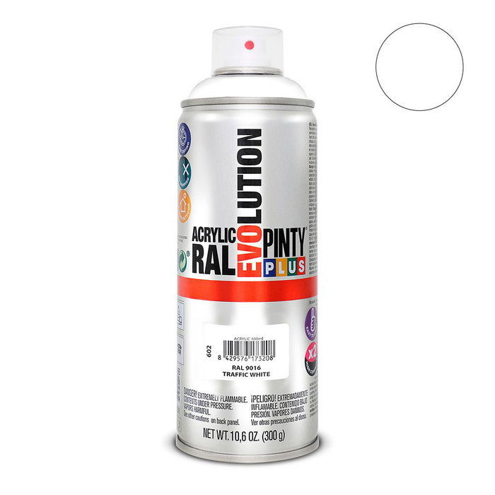 Pintyplus Peinture en spray Evolution RAL 9016 Traffic White 400 ml