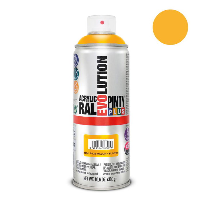 Pintyplus Peinture en spray Evolution RAL 1028 Melon Yellow 400 ml