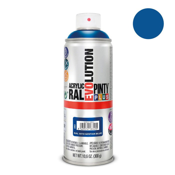 Peinture en spray Pintyplus Evolution RAL 5010 400 ml Gentian Blue Peinture en spray Pintyplus Evolution RAL 5010 400 ml Gentian Blue