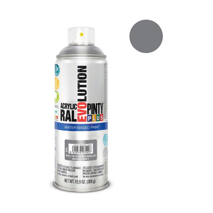 Peinture en spray Pintyplus Evolution RAL 7012 400 ml Base d'eau Basalt Grey