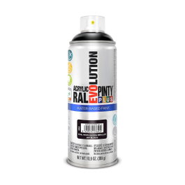 Pinty Plus Peinture acrylique spray Evolution water-based 520 cc RAL 9005 noir intense