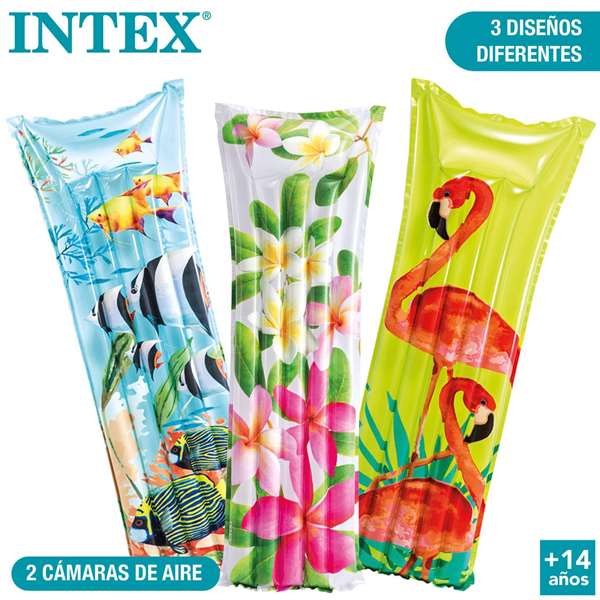 Intex Colchoneta 5 tubos Fashion, tapis de jeu gonflable pour enfants 183 x 69 cm, 3 coloris PVC - Modèles Surtidos Intex Colchoneta 5 tubos Fashion, tapis de jeu gonflable pour enfants 183 x 69 cm, 3 coloris PVC - Modèles Surtidos