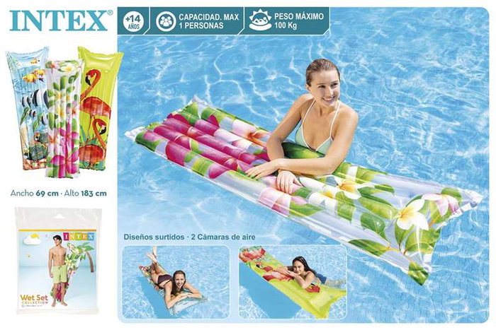 Intex Colchoneta 5 tubos Fashion, tapis de jeu gonflable pour enfants 183 x 69 cm, 3 coloris PVC - Modèles Surtidos Intex Colchoneta 5 tubos Fashion, tapis de jeu gonflable pour enfants 183 x 69 cm, 3 coloris PVC - Modèles Surtidos