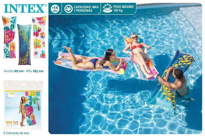 Intex Colchoneta 5 tubos Fashion, tapis de jeu gonflable pour enfants 183 x 69 cm, 3 coloris PVC - Modèles Surtidos Intex Colchoneta 5 tubos Fashion, tapis de jeu gonflable pour enfants 183 x 69 cm, 3 coloris PVC - Modèles Surtidos