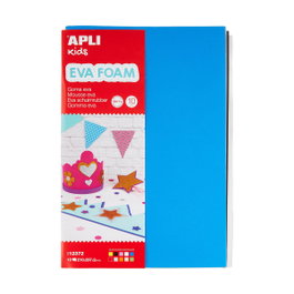 Apli Gome Eva Multicolore A4 10 Feuilles 210x297mm 2mm - Lot de 10 Couleurs pour Loisirs Créatifs