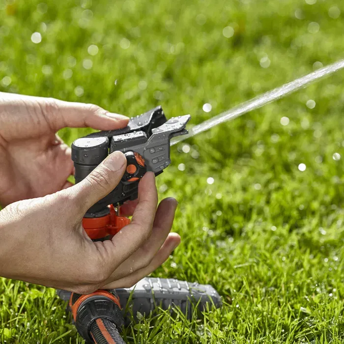 Gardena 8141-20 Arroseur Canon sur Pic Comfort Rotatif - Portée Réglable 12.5 m, Arrosage Grande Surface Jardin XL jusqu'à 490 m², Construction Solide Météo