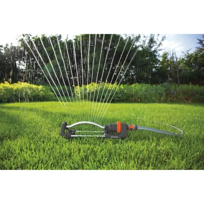 Gardena Aqua S - Arroseur oscillant pour surface jusqu'à 220 m², portée 17 m, résistant UV et gel