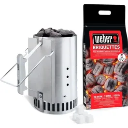 Weber Kit Allumage Rapidfire - Cheminée Allumage pour Barbecue et Plancha avec Briquettes et Cubes Allume-Feu - 23,5x19,6x32 cm, 4,2 kg