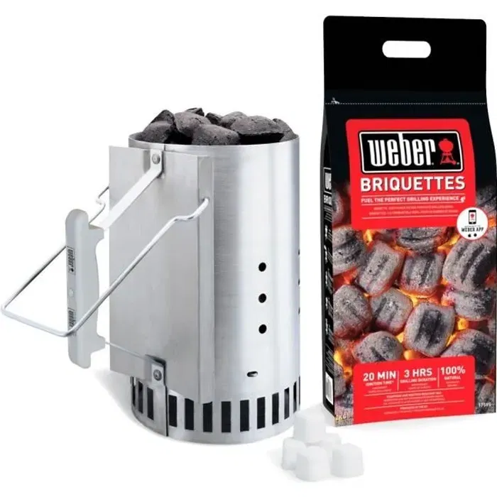 Weber Kit Allumage Rapidfire - Cheminée Allumage pour Barbecue et Plancha avec Briquettes et Cubes Allume-Feu - 23,5x19,6x32 cm, 4,2 kg Weber Kit Allumage Rapidfire - Cheminée Allumage pour Barbecue et Plancha avec Briquettes et Cubes Allume-Feu - 23,5x19,6x32 cm, 4,2 kg