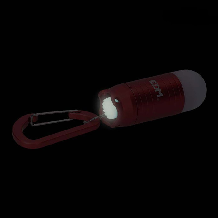 Edm Nanokey Lampe de poche porte-clés LED avec mousqueton 0.5W 40 lumens 3xLR44 incluse Couleurs assorties