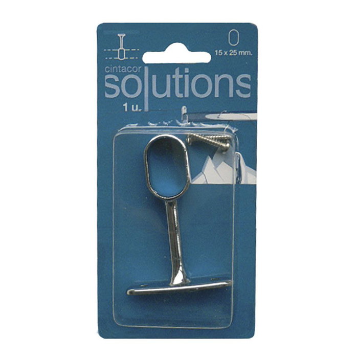 Cintacor - Stor Planet Support de placard central pour barre ovale chromé, 25 x 15 mm