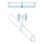 Cintacor - Stor Planet Support de placard central pour barre ovale chromé, 25 x 15 mm