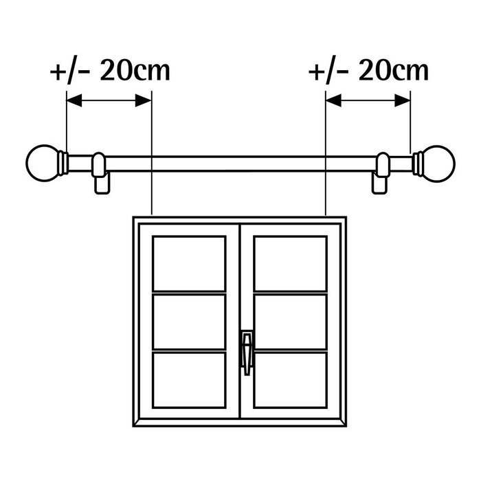 Cintacor Stor Planet Kit barre à rideau chromé extensible 110-200 cm avec supports et embouts