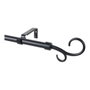 Cintacor - Stor Planet Kit barre à rideau bâcle noir extensible 110-200 cm finition satinée