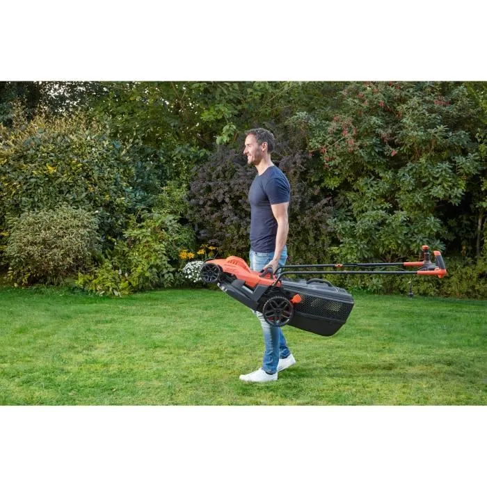 Black + Decker BEMW471BH-QS - Tondeuse électrique filaire 1600W - Largeur de coupe 38 cm - Pour pelouses jusqu'à 600 m²