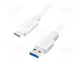 LOGILINK Câble USB 3.2 Gen 1x1 USB-A vers USB-C 1m blanc