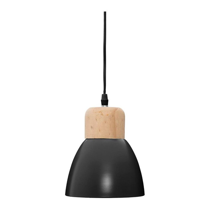 Atmosphera Lampe de plafond noire E14 Ø15 x 19 cm Métal et bois avec câble 80cm Atmosphera Lampe de plafond noire E14 Ø15 x 19 cm Métal et bois avec câble 80cm