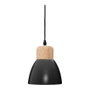 Atmosphera Lampe de plafond noire E14 Ø15 x 19 cm Métal et bois avec câble 80cm