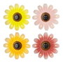 Lumineo Figurine solaire métallique fleur LED Ø14x4cm couleurs assorties blanc chaud