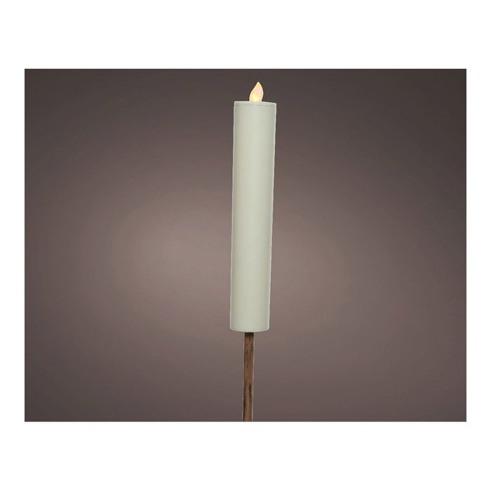 Lumineo Bougie solaire effet flamme blanche ø4 x 90 cm