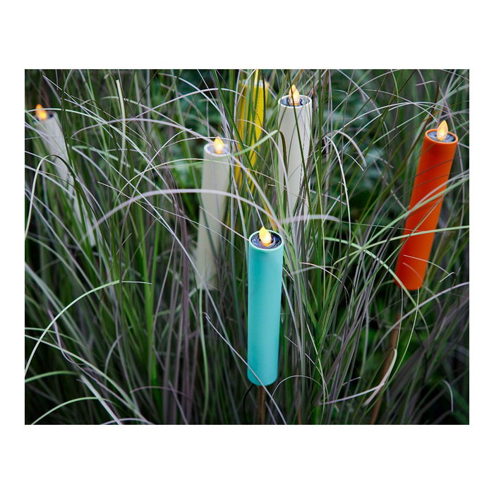 Lumineo Bougie solaire effet flamme blanche ø4 x 90 cm