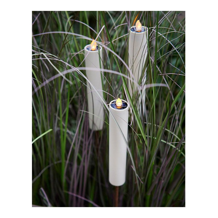 Lumineo Bougie solaire effet flamme blanche ø4 x 90 cm