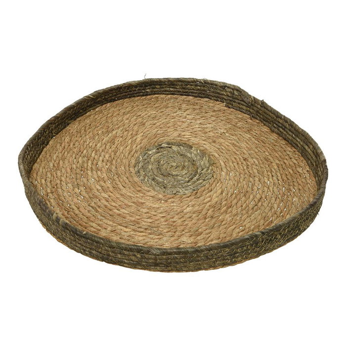 Lot de 2 plateaux de pot en sparte ronds Ø35 x 4 cm / Ø50 x 4 cm avec anses Marron Lot de 2 plateaux de pot en sparte ronds Ø35 x 4 cm / Ø50 x 4 cm avec anses Marron