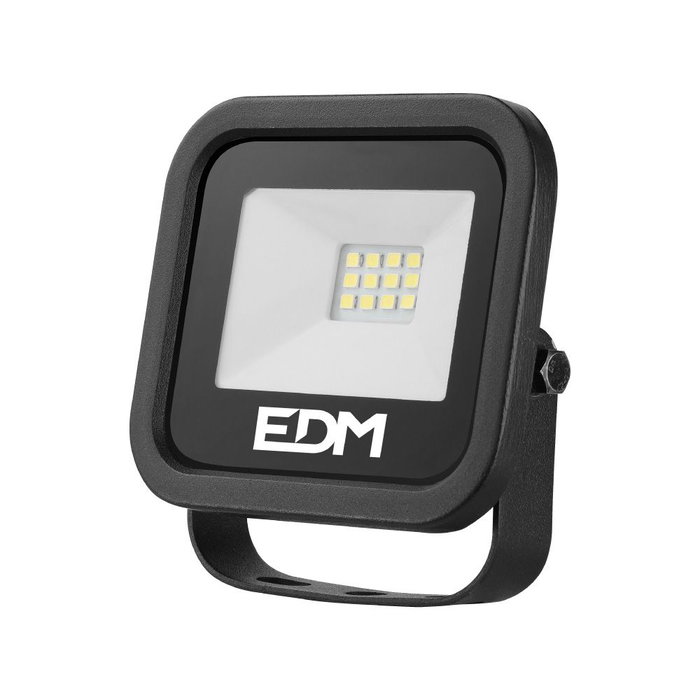 EDM Black Series Projecteur LED 10W 800lm 6400K Lumière Froide IP65 9,2x8,1x2,7cm