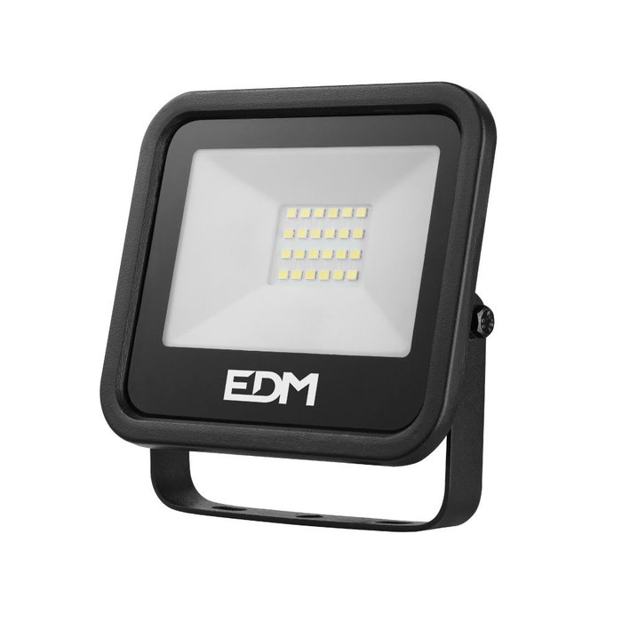 Edm Black Series Projecteur LED 20W 1520lm 6400K Lumière Froide IP65 12,4 x 2,8 x 10,6 cm