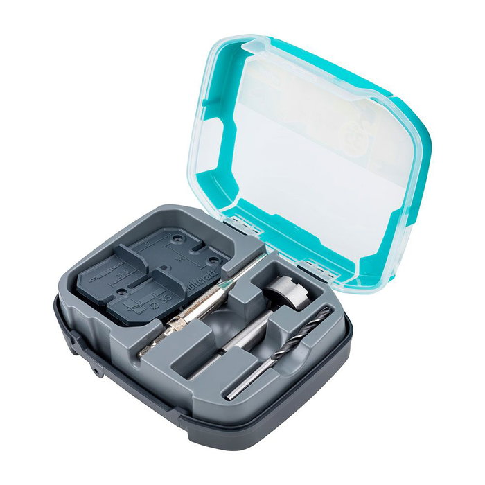 Wolfcraft Set de perçage pour installation de charnières, Ø 35 mm, 5 pièces, usage professionnel et domestique Wolfcraft Set de perçage pour installation de charnières, Ø 35 mm, 5 pièces, usage professionnel et domestique