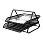 Q-Connect GXA100 Bandeau de bureau métallique à grille noir 2 plateaux 30 x 35 x 18,5 cm