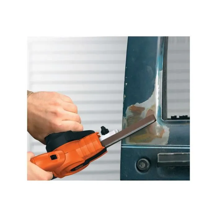 BLACK+DECKER KA900E-QS - Lime électrique filaire 350 W, 455 x 13 mm, avec 3 bandes abrasives, interrupteur anti-poussière et aspiration