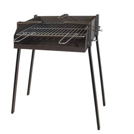 El Zorro Barbecue carré avec support pour paella 50 x 40 x 75 cm, acier peint, noir