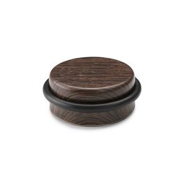 Inofix Butée de porte avec joint torique en métal et silicone finition bois wengé fixation adhésive blister Ø4,6 x 1,8 cm