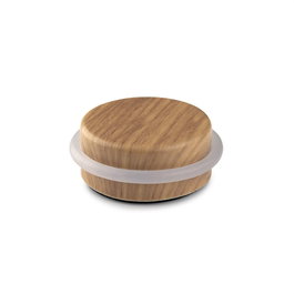 Inofix Tope de porte en métal et silicone finition bois chêne atlantique, fixation adhésive, blister
