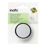 Inofix - Tope de porte avec torique, métal et silicone, finition bois chrome mat, fixation adhésive, blister
