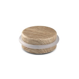 Inofix Tope de porte avec torique, métal et silicone finition noyer américain, fixation adhésive, blister