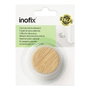 Inofix Tope de porte avec torique, métal et silicone finition noyer américain, fixation adhésive, blister