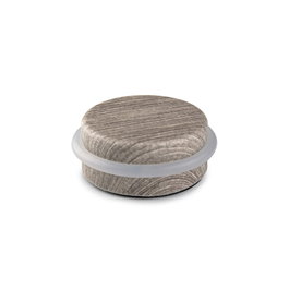 Inofix Butée de porte avec joint torique métal/silicone finition bois olivier méditerranéen fixation adhésive blister 4,6 x 1,8 cm