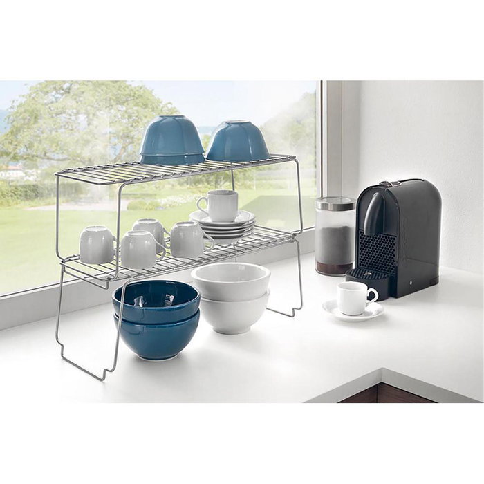 Metaltex Étagère empilable 45 x 19 x 18 cm Revêtement polytherm métallique pour armoires Metaltex Étagère empilable 45 x 19 x 18 cm Revêtement polytherm métallique pour armoires