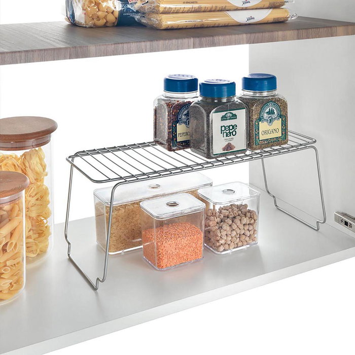 Metaltex Étagère empilable 45 x 19 x 18 cm Revêtement polytherm métallique pour armoires Metaltex Étagère empilable 45 x 19 x 18 cm Revêtement polytherm métallique pour armoires