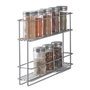 Metaltex Porte-épices coulissant 2 étagères In & Out 28 x 6 x 22 cm avec support adhésif 3M