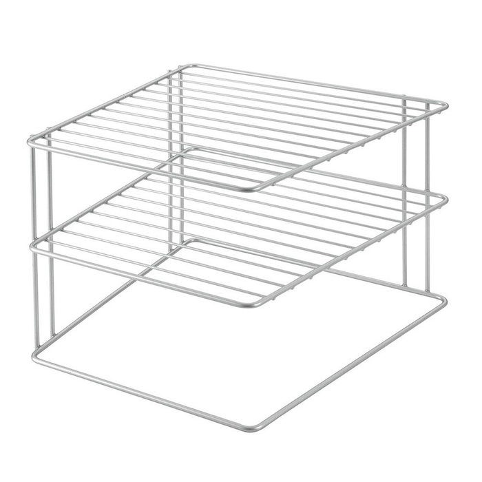 Metaltex Étagère d'angle Palio 3 niveaux 25 x 25 x 19 cm avec revêtement polytherm métallique pour ranger les assiettes
