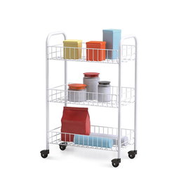 Metaltex Chariot multiusage blanc avec 3 paniers, 41 x 23 x 63 cm